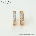 95930 Fashion lady simple designs jewelry 18k gold zircon style hoop earrings